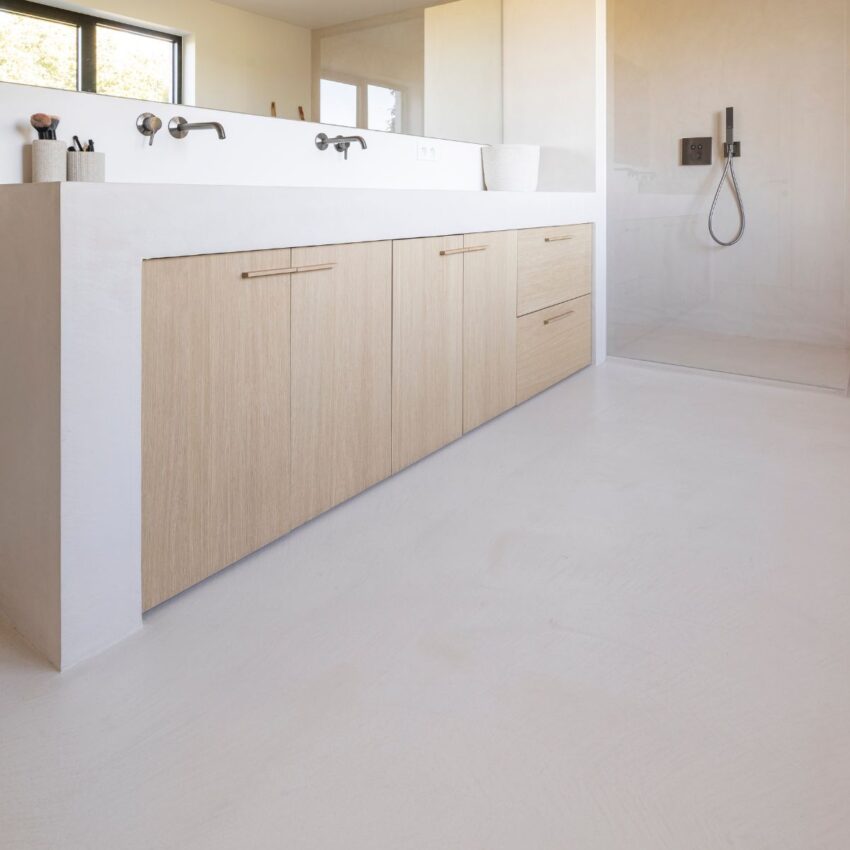 beton cire liege pour salle de bain