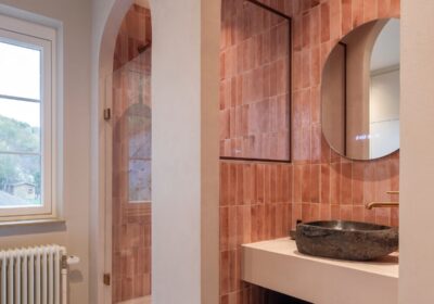 beton cire salle de bain mur